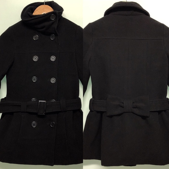 Cherokee Other - Cherokee Girls Bow Double Breast Coat Black 10/12